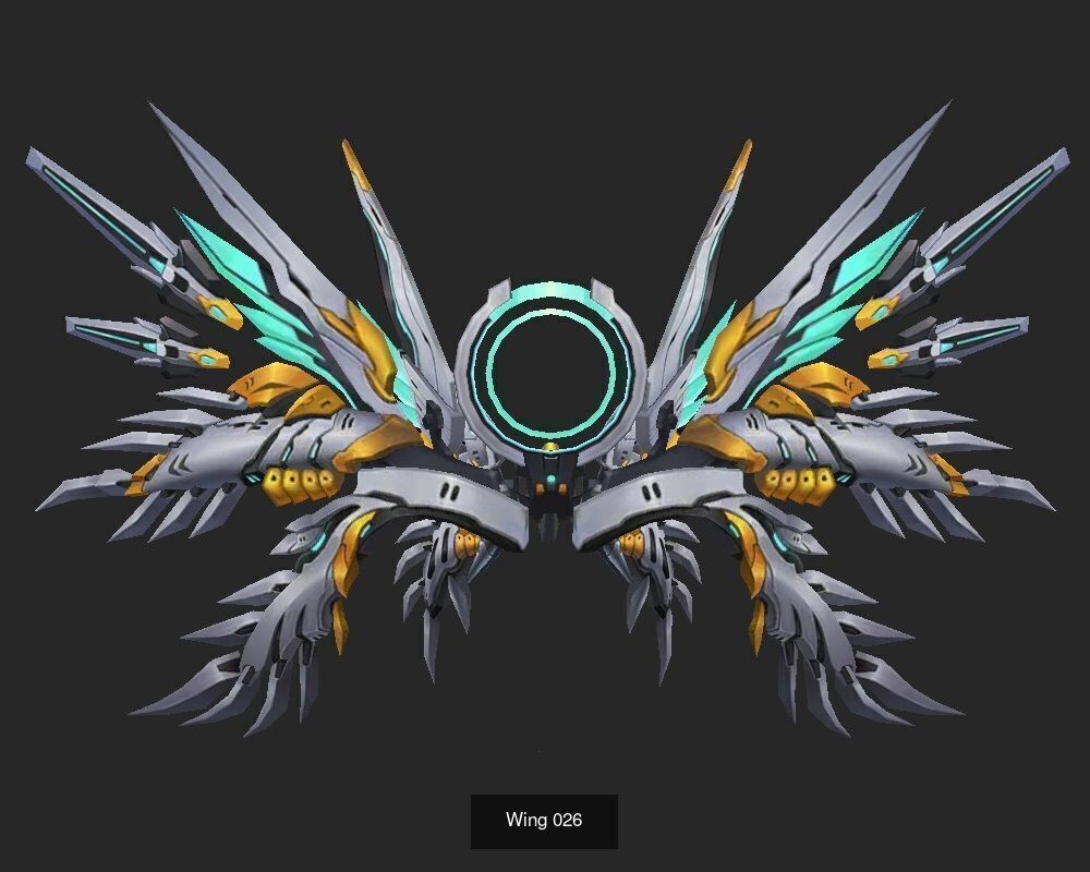 Pack With 25 Wings Part 2 3D Model Collection_28