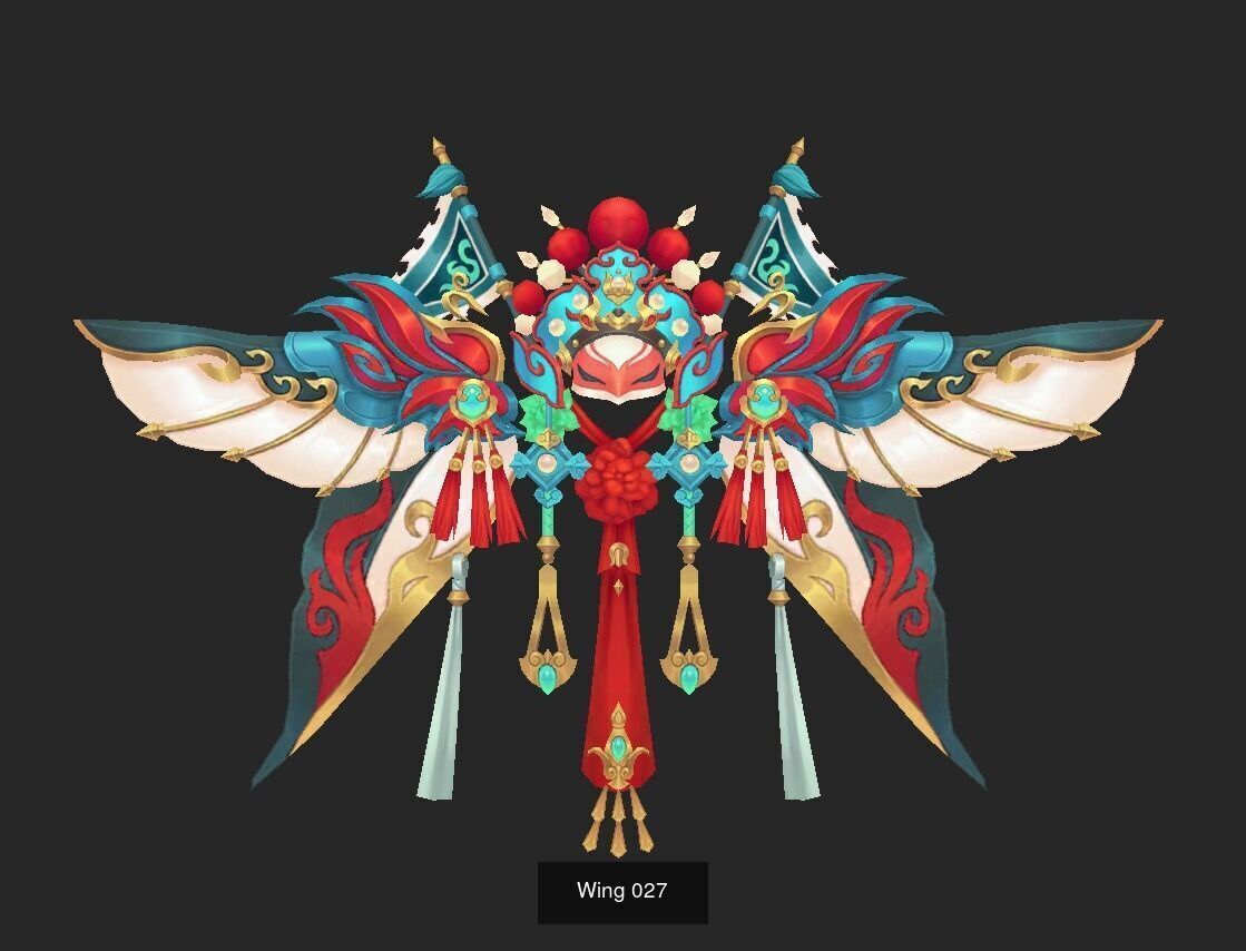 Pack With 25 Wings Part 2 3D Model Collection_27