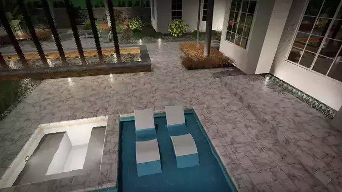 Mediterranean-themed landscape