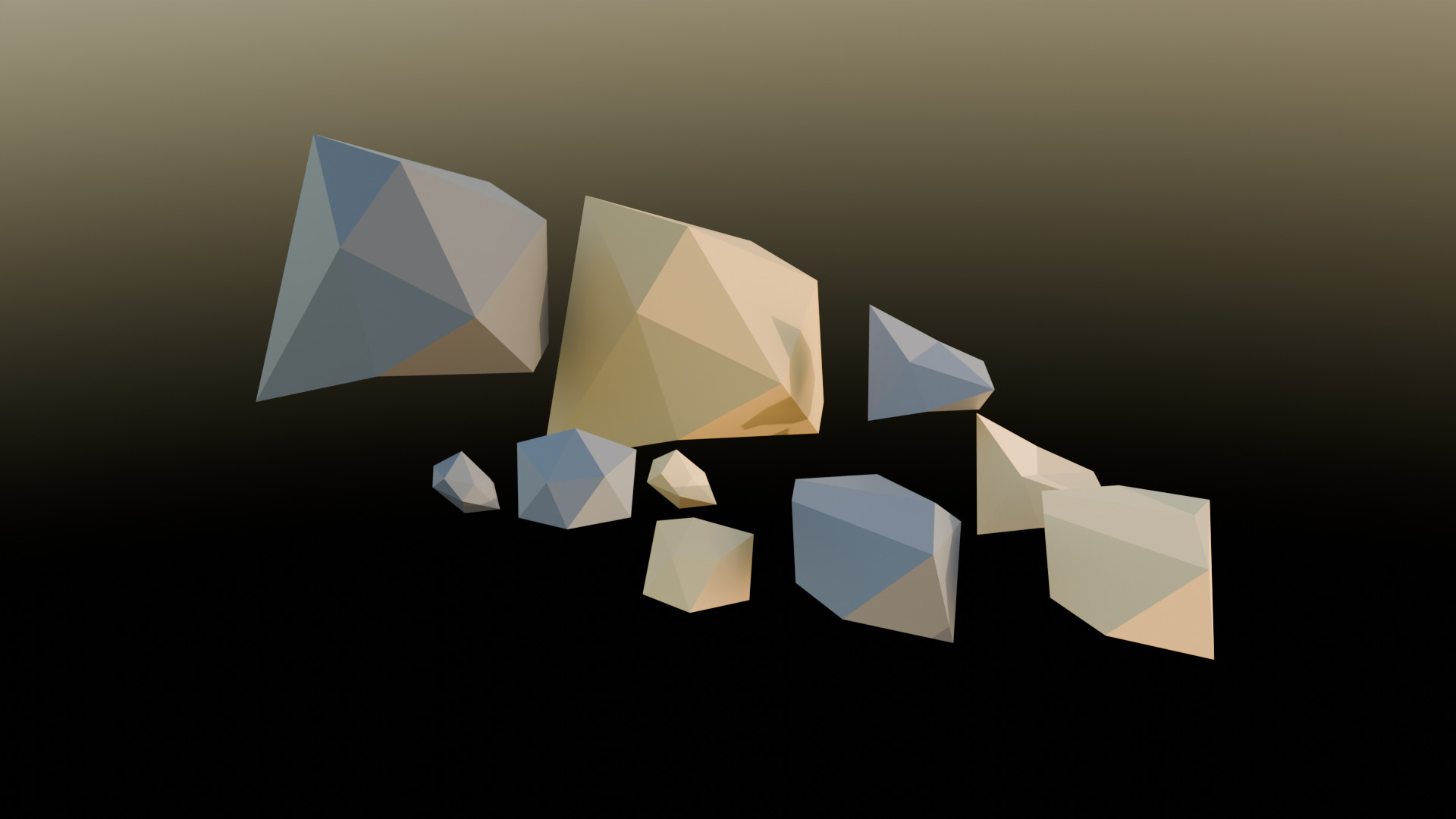 Low poly rock set 3d asset Low-poly 3D model_2