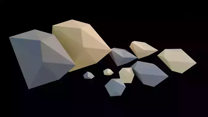 Low poly rock set 3d asset