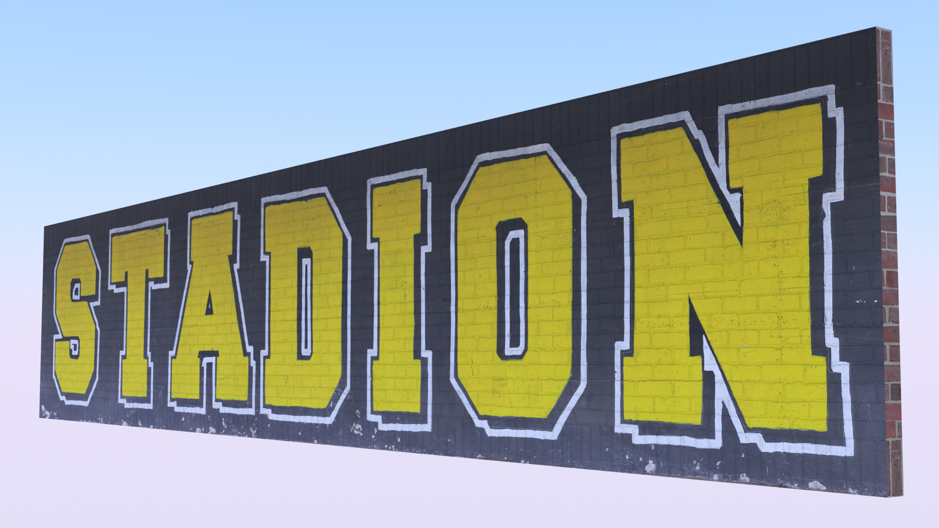 Graffiti brick wall PBR II 3D model_3