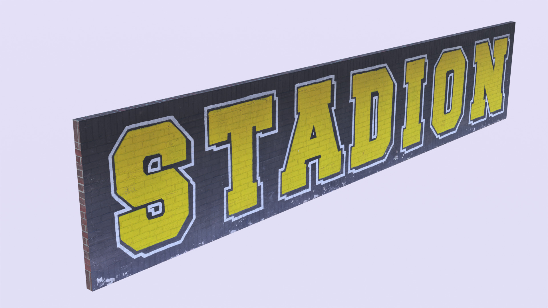 Graffiti brick wall PBR II 3D model_5