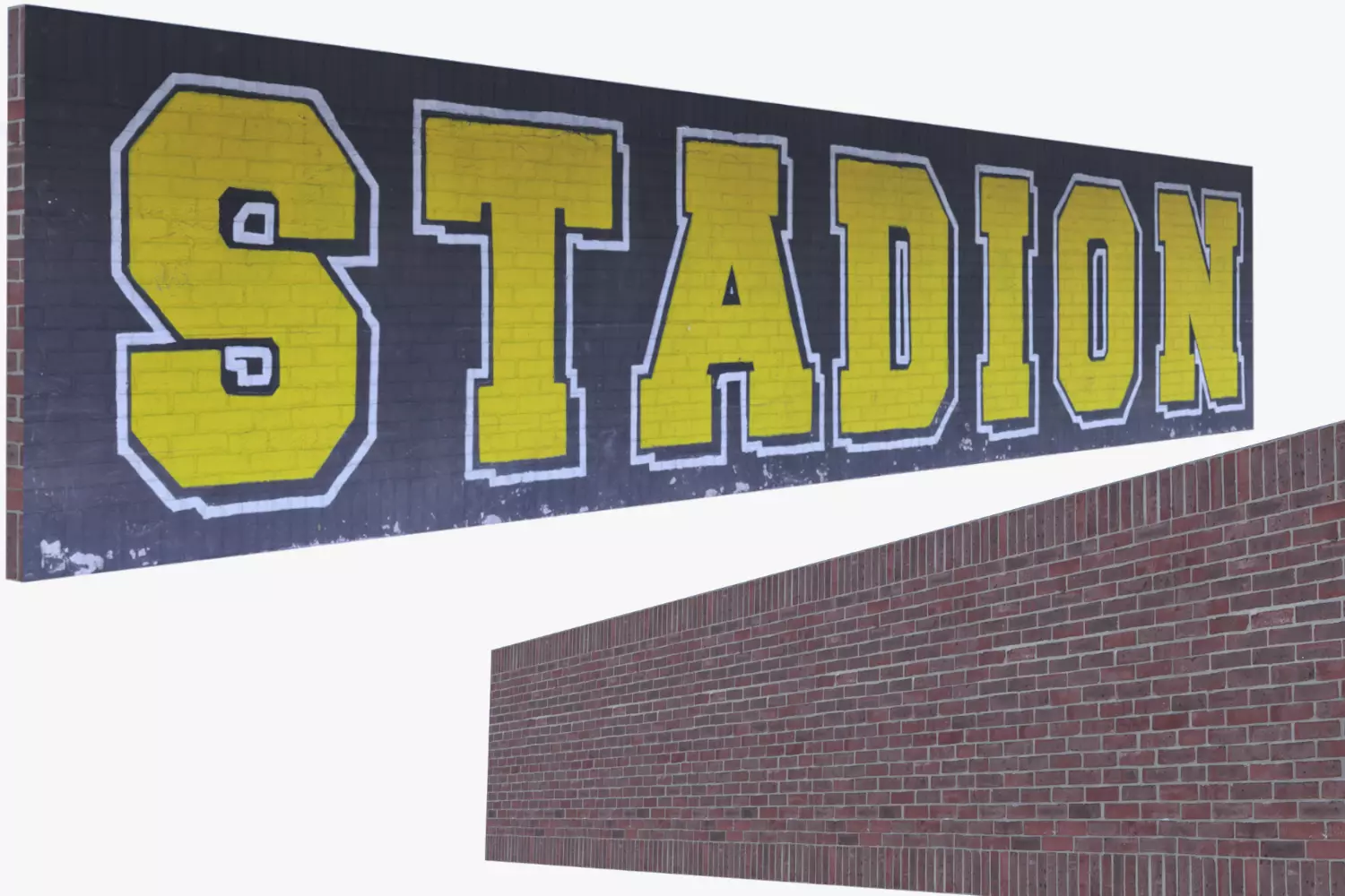 Graffiti brick wall PBR II 3D model_0