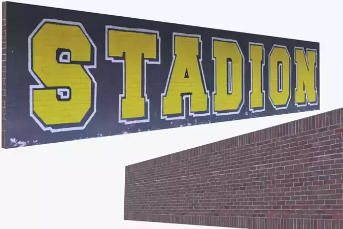 Graffiti brick wall PBR II 3D model