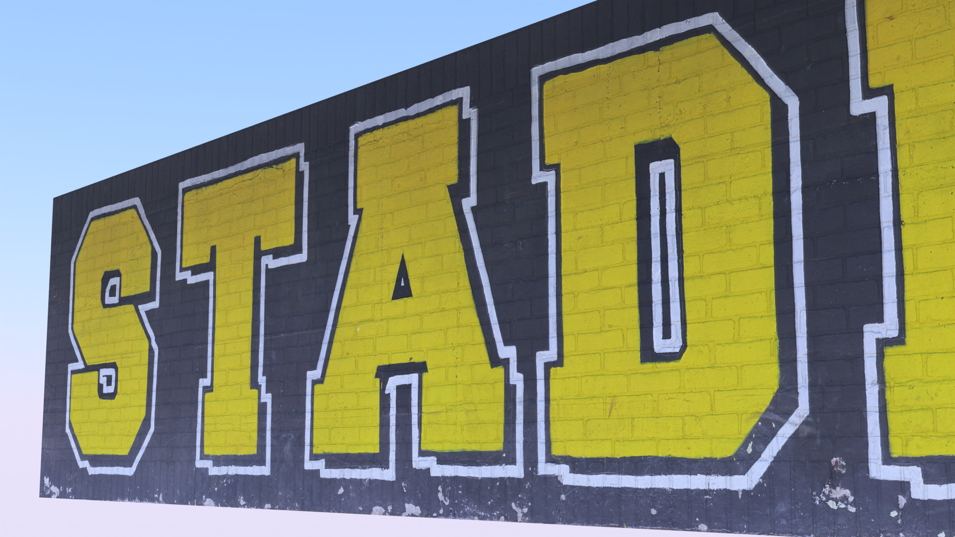 Graffiti brick wall PBR II 3D model_6