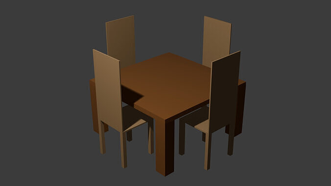 Low poly Dining Set perfect for indie games Low-poly 3D model