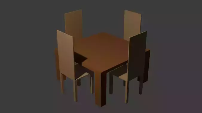Low poly Dining Set perfect for indie games