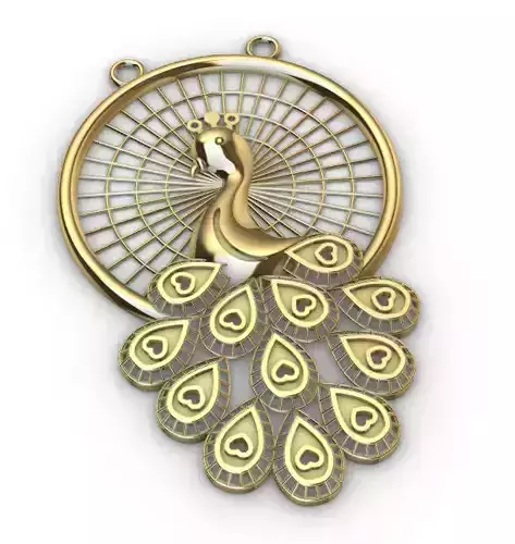 Peacock Pendant 3D Model  Elegant Jewelry Design  STL 3DM 