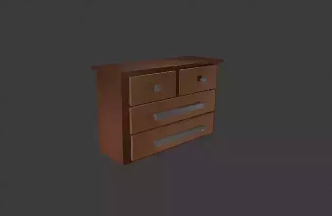 drawer unit Modern Bedroom Furniture  Low Mid Poly 3D Models