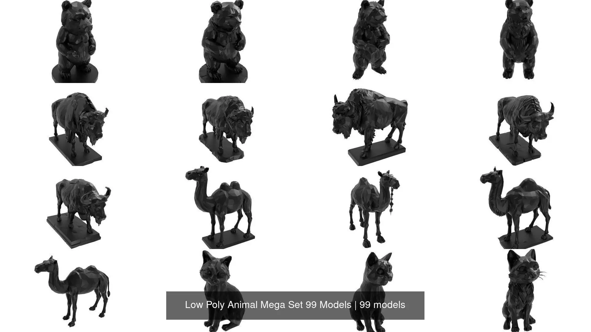 Low Poly Animal Mega Set 99 Models 3D Model Collection_0