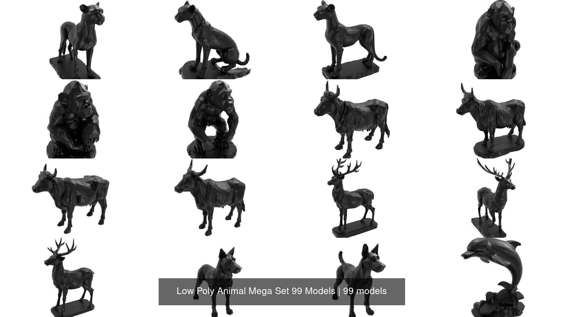 Low Poly Animal Mega Set 99 Models 3D Model Collection_2