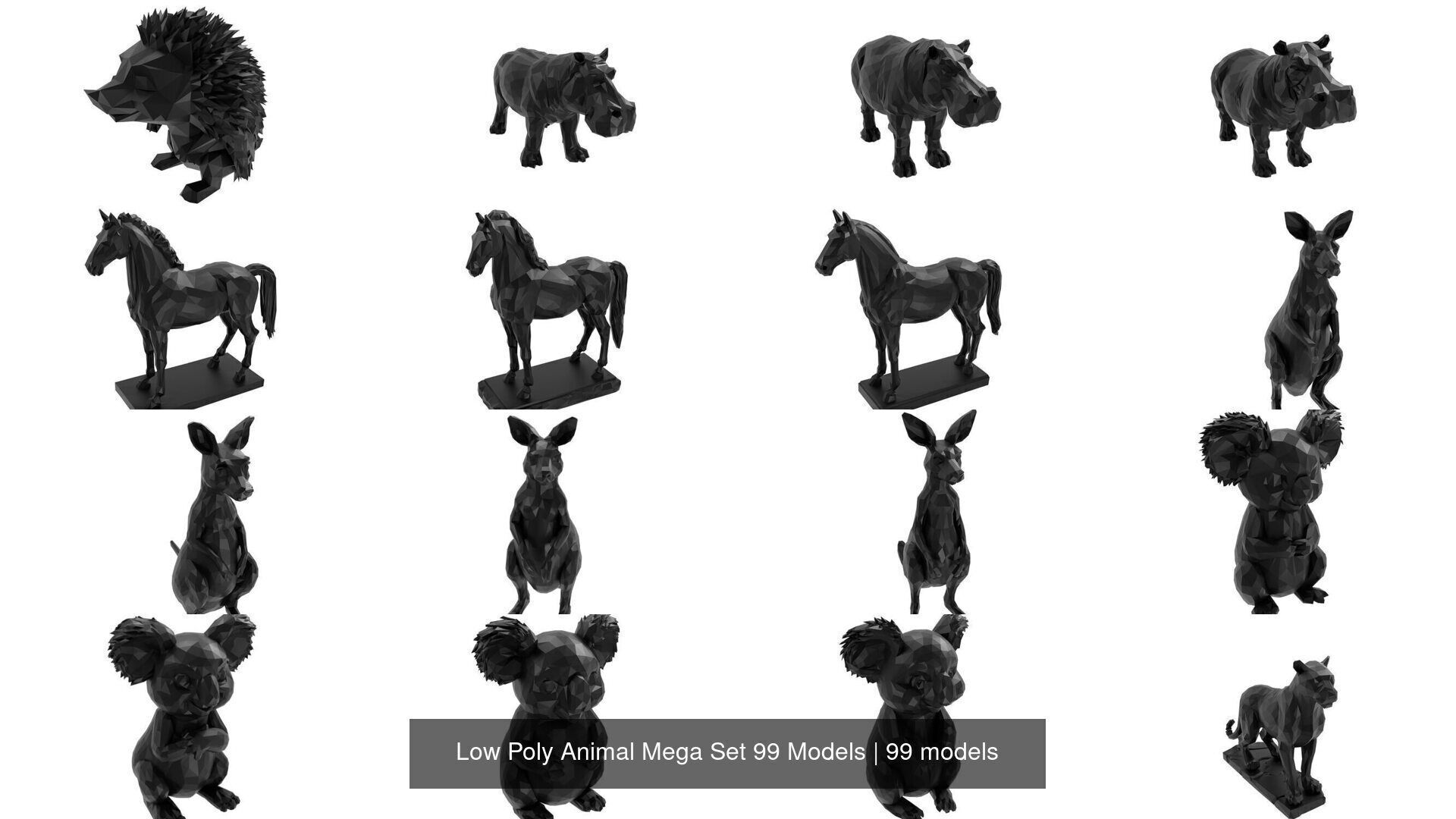Low Poly Animal Mega Set 99 Models 3D Model Collection_6