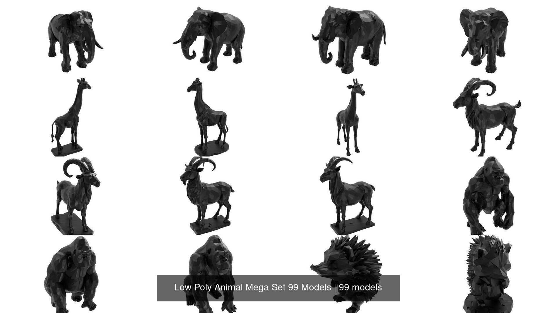 Low Poly Animal Mega Set 99 Models 3D Model Collection_4
