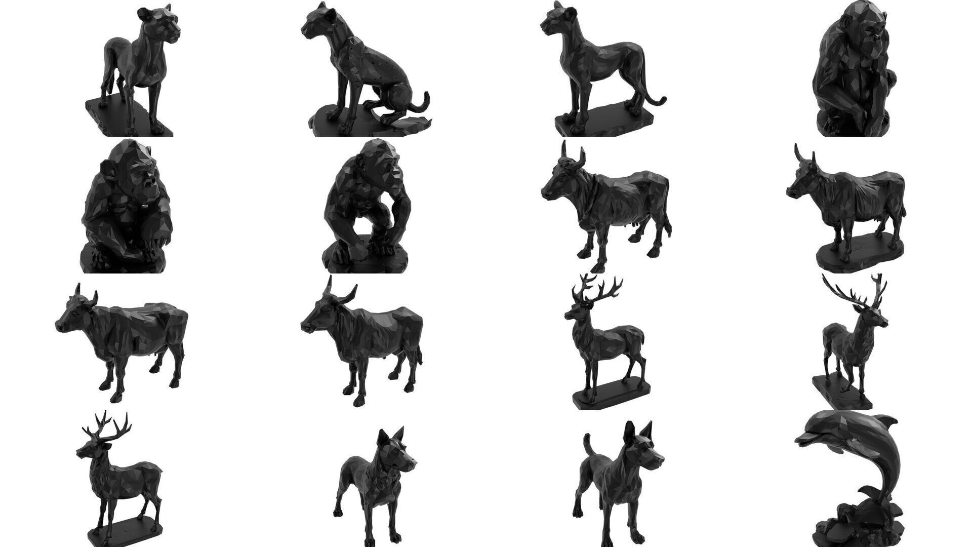 Low Poly Animal Mega Set 99 Models 3D Model Collection_1