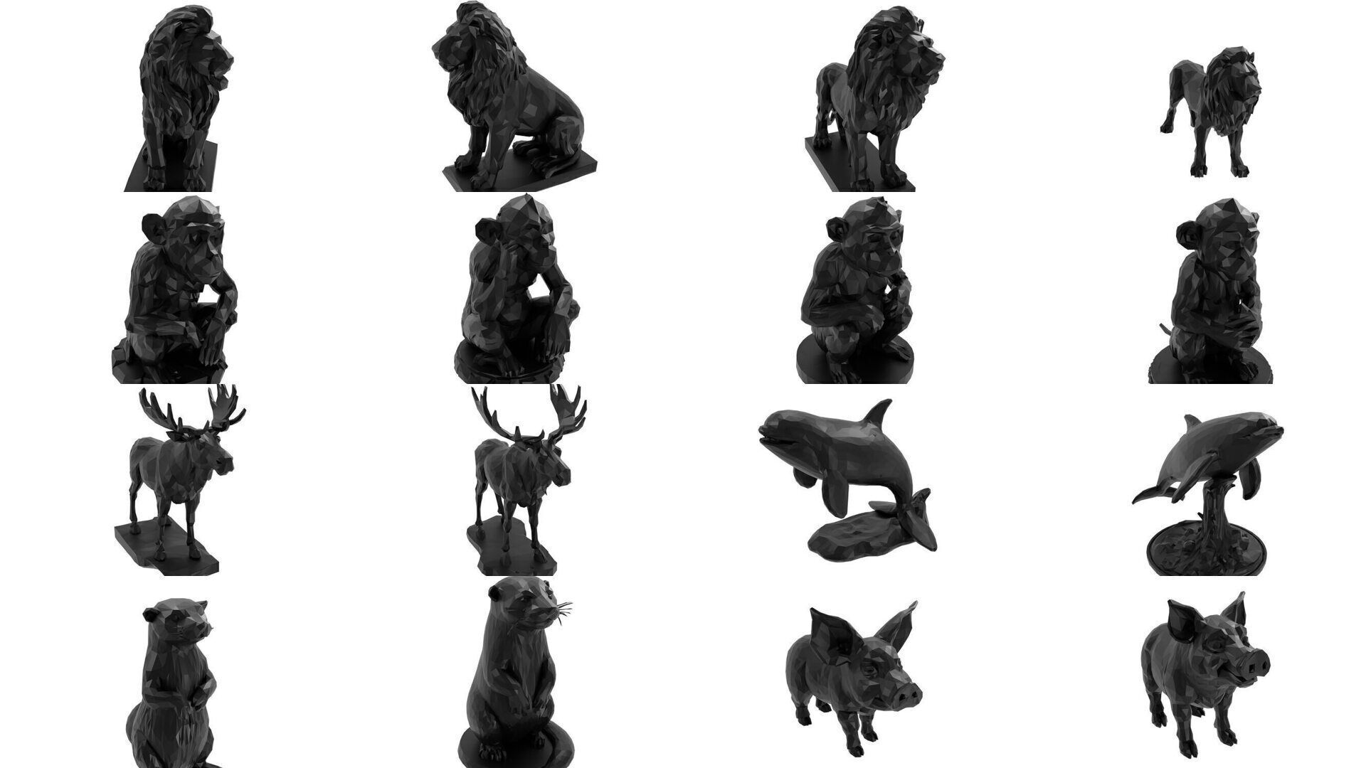 Low Poly Animal Mega Set 99 Models 3D Model Collection_7
