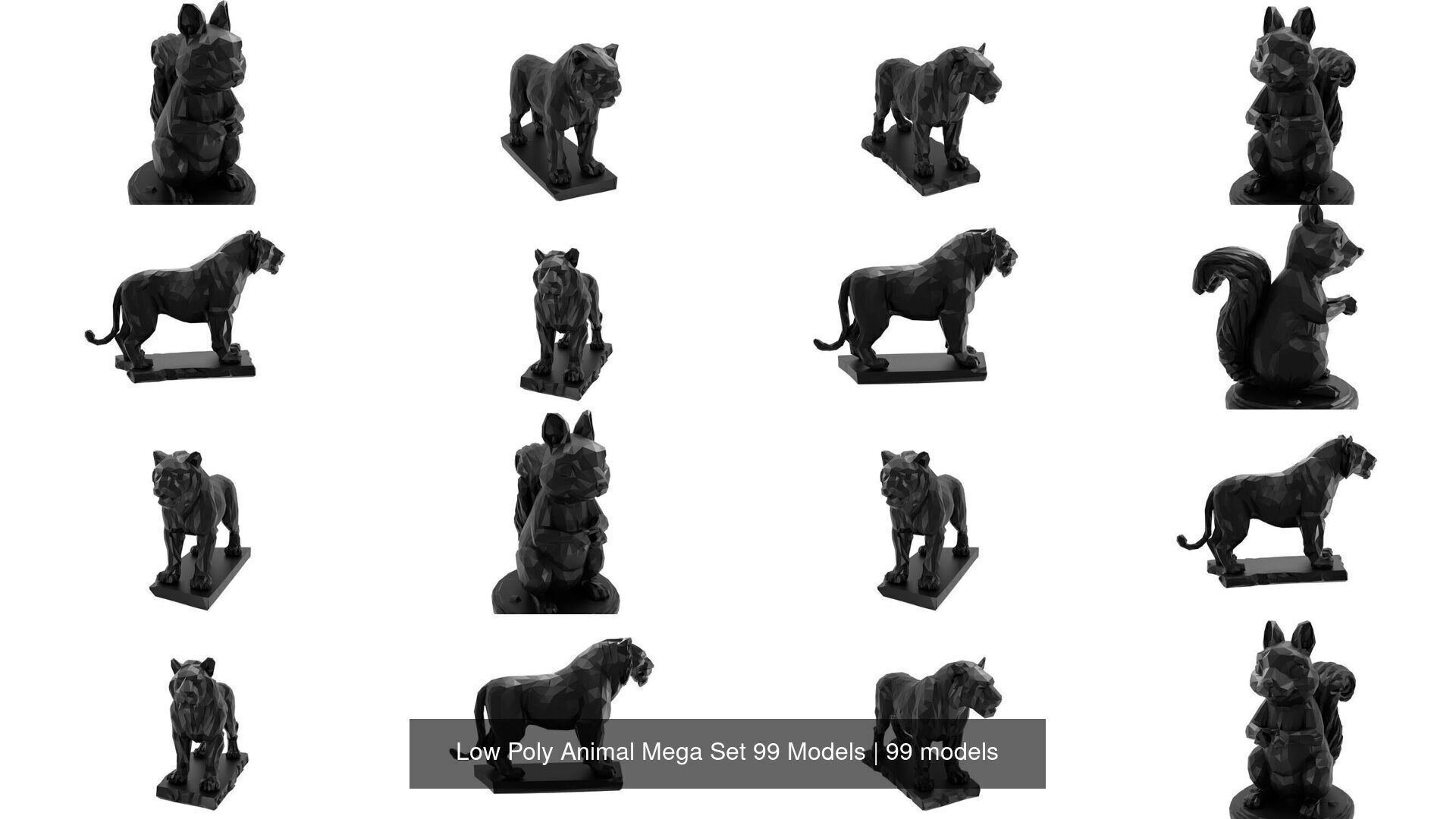 Low Poly Animal Mega Set 99 Models 3D Model Collection_12