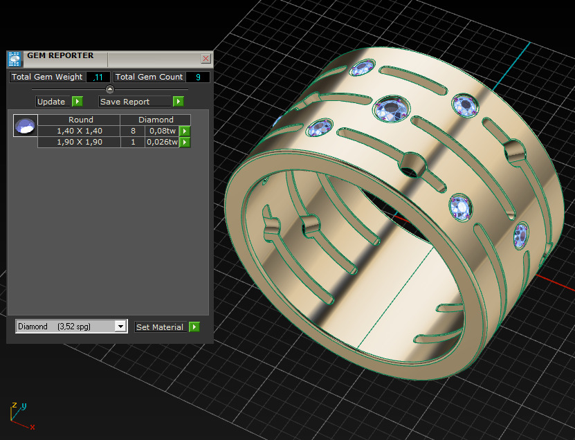 Pulse dinh van large ring  3D print model_7
