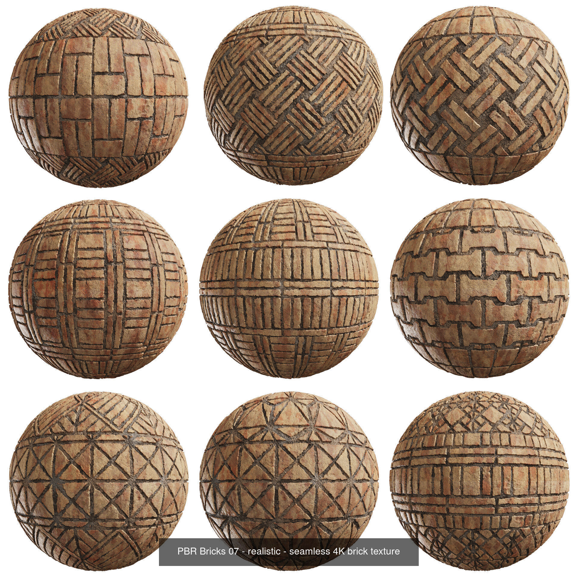 90 Seamless Brick PBR Textures 4K  Texture_7