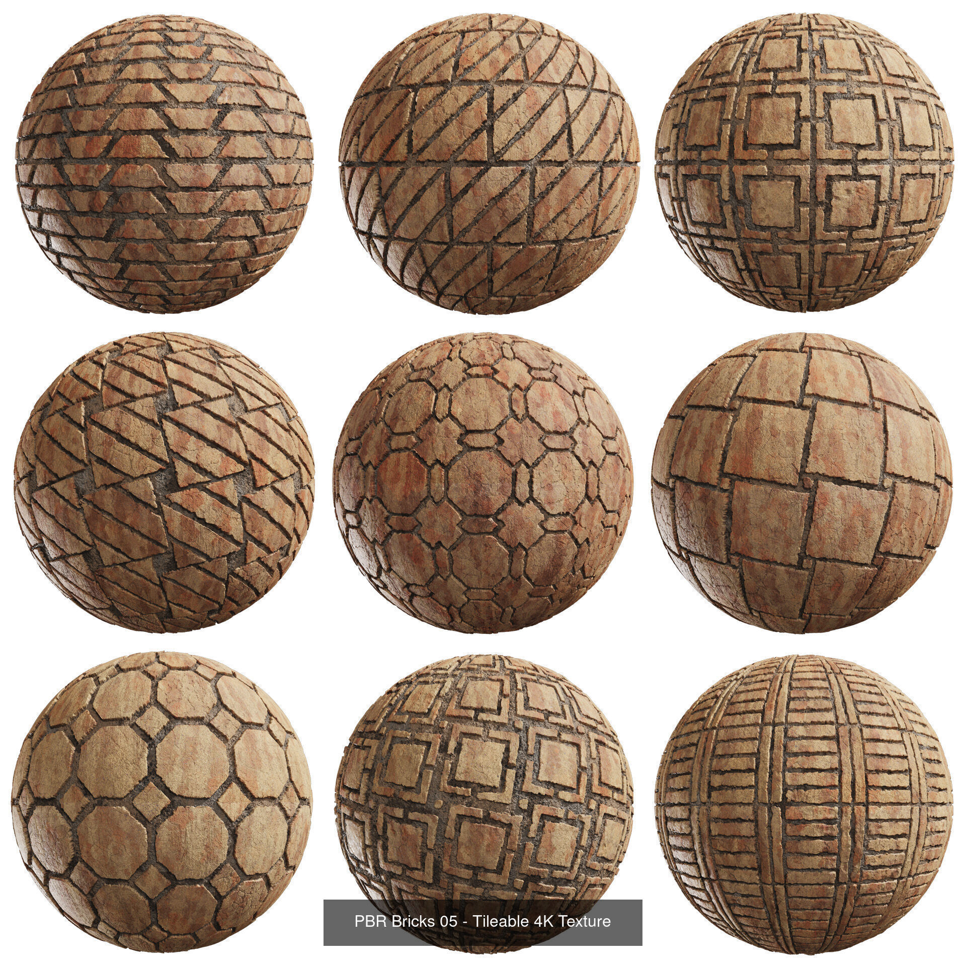 90 Seamless Brick PBR Textures 4K  Texture_5