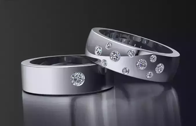 Buy White Gold Couple Rings 