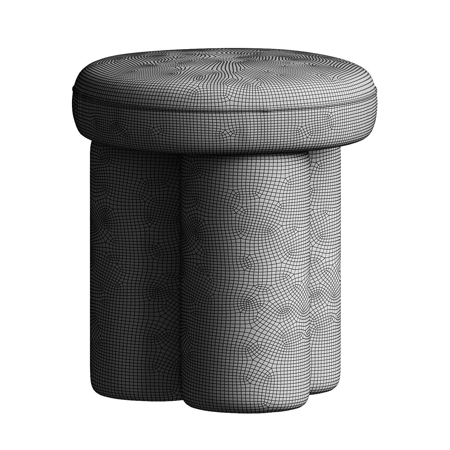 Big Foot Stool Linen Sand 3D model_2