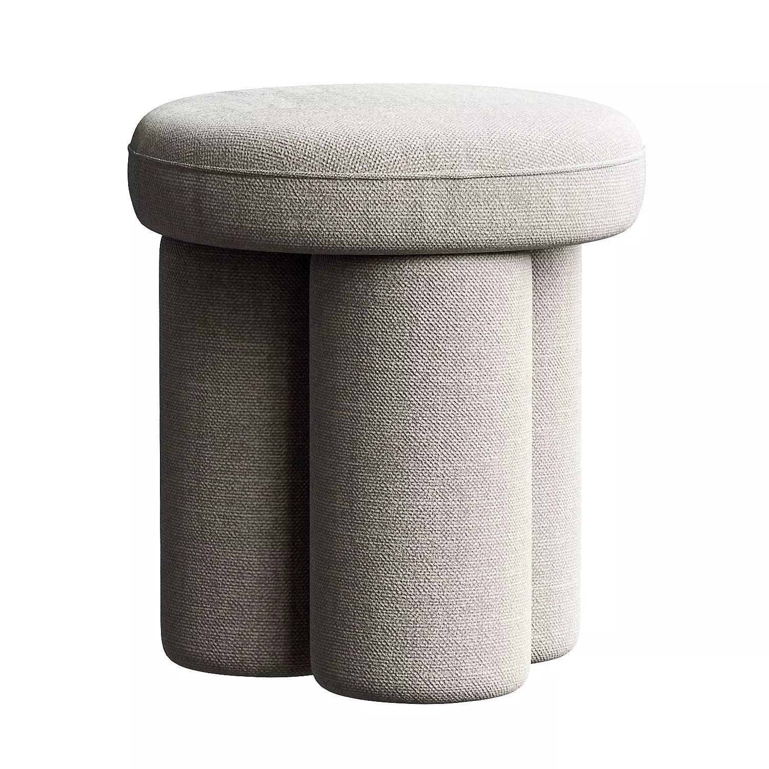 Big Foot Stool Linen Sand 3D model_0