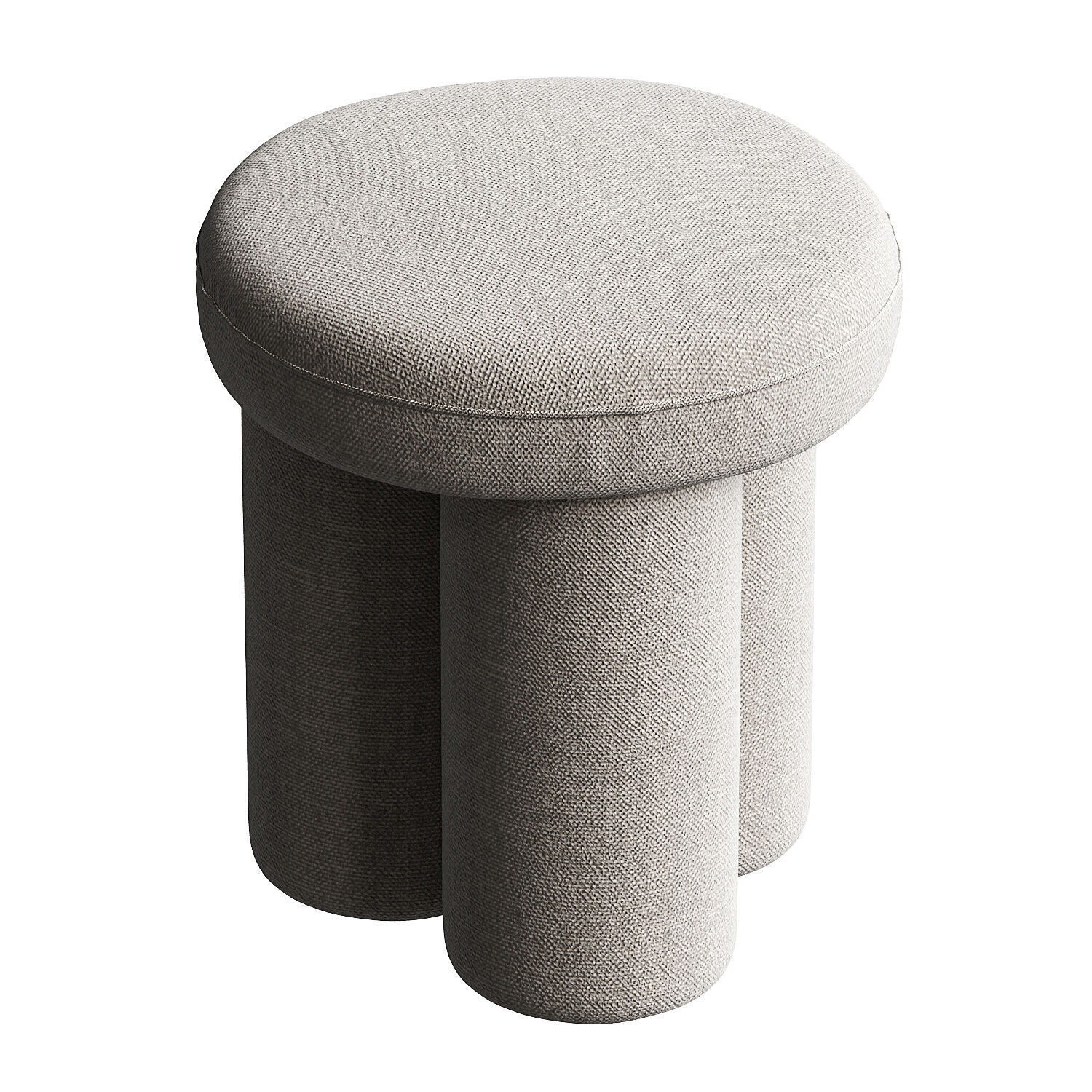 Big Foot Stool Linen Sand 3D model_1