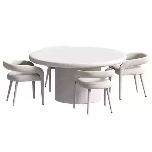 Kaya Round Table and Syrah Dining Chair set