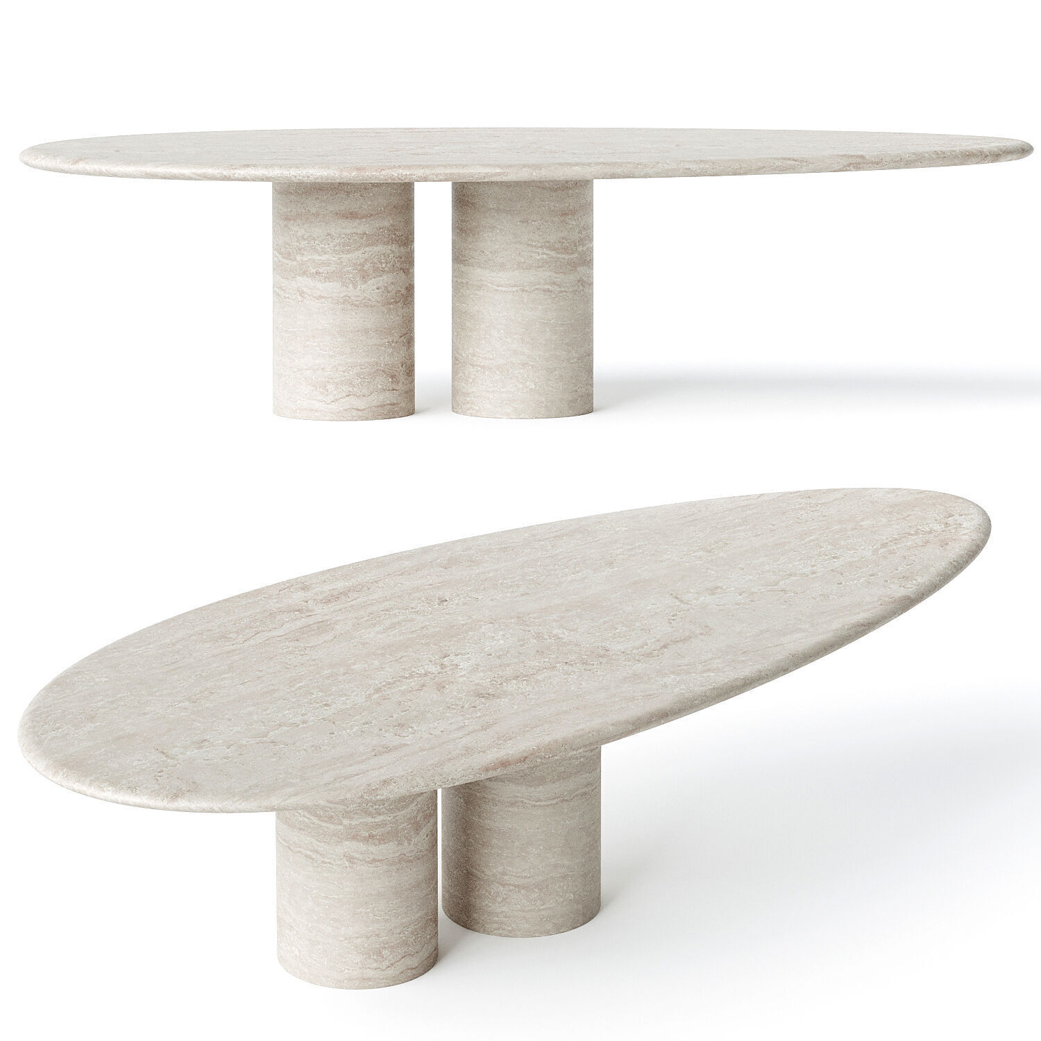 IPPICO 05 TRAVERTINE TABLE 3D model_1
