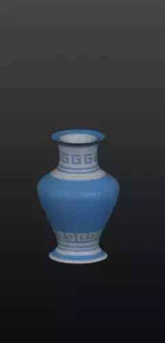 Jar low poly with white and blue tone