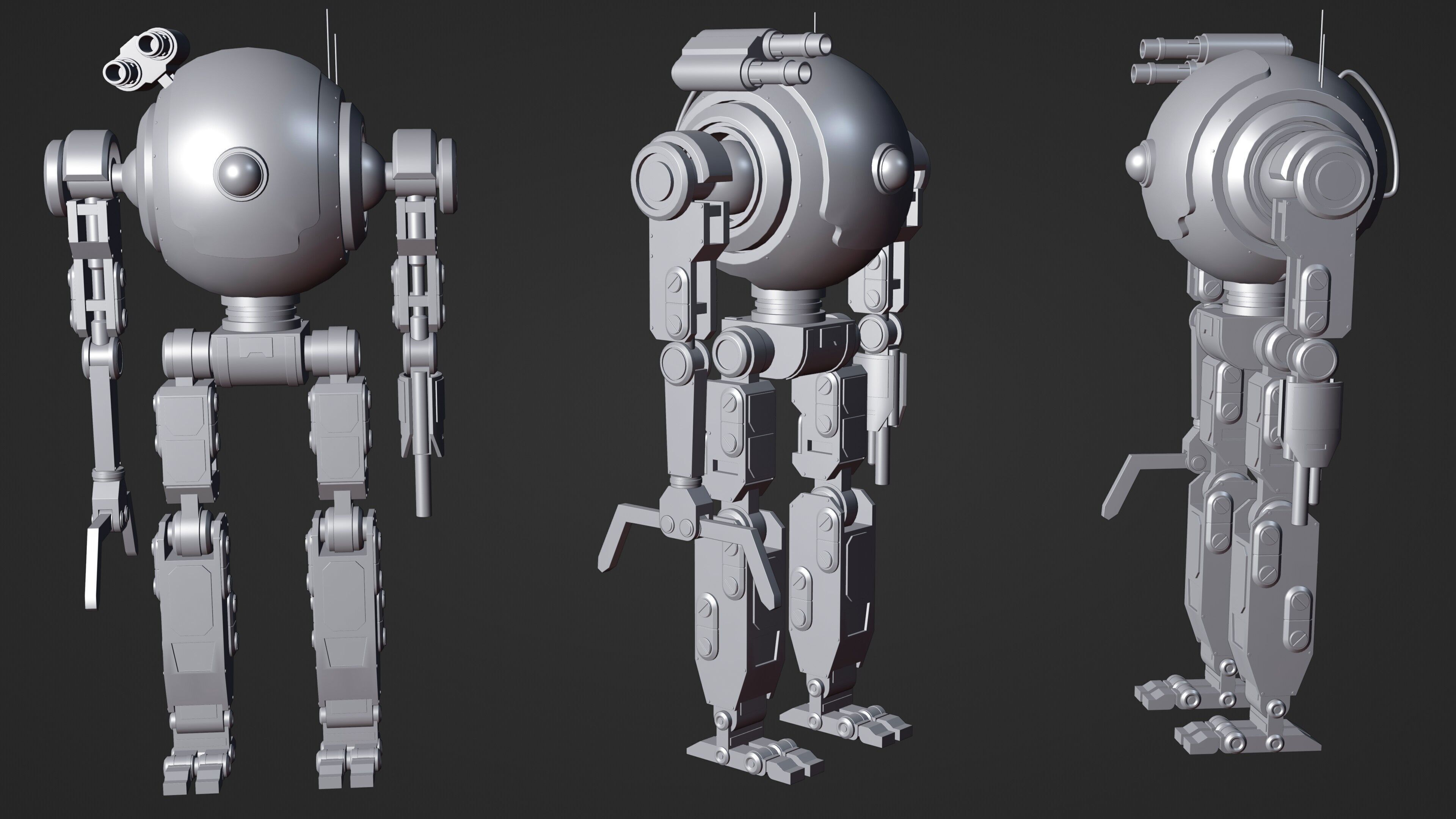Sci-Fi Combat Robot  3D model_6