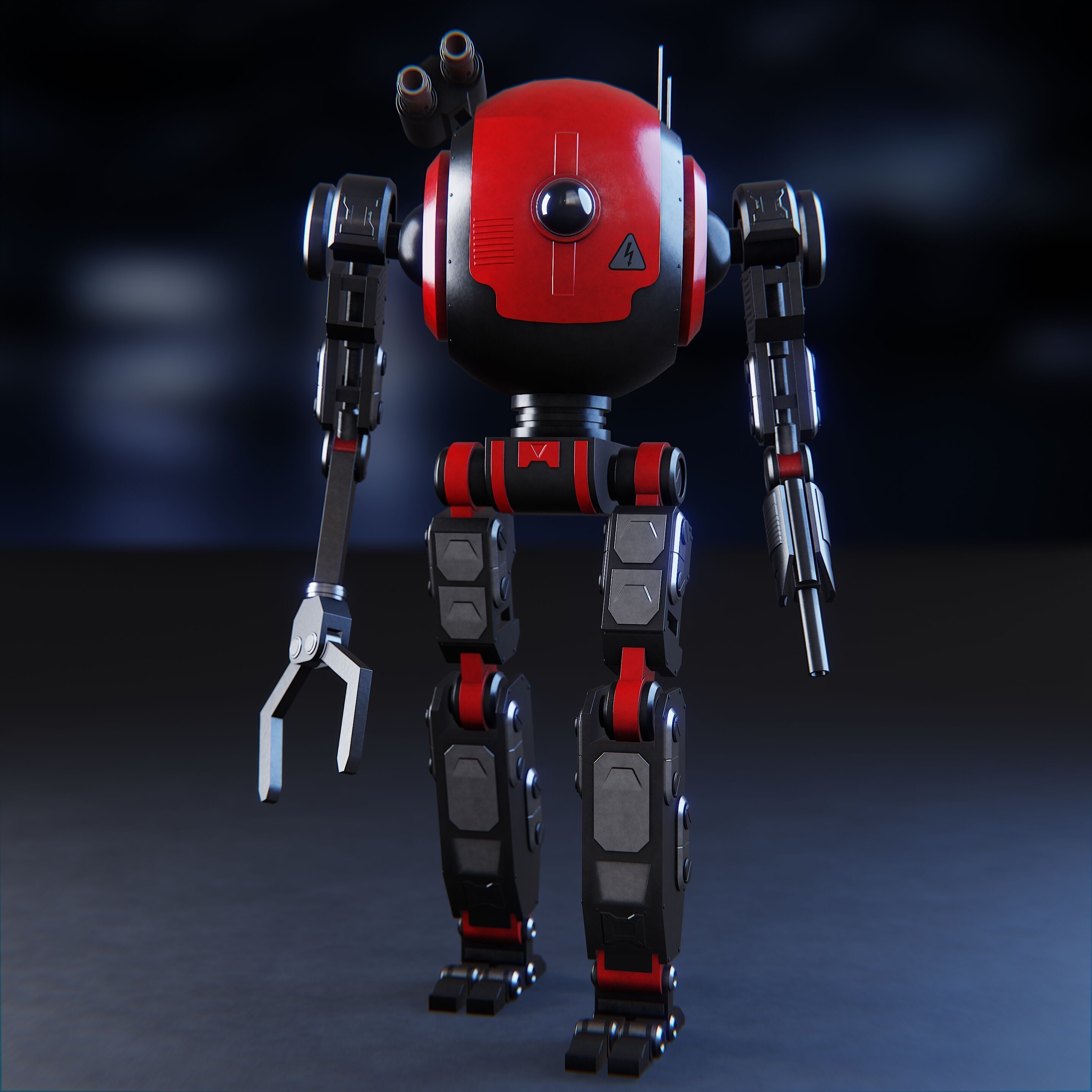 Sci-Fi Combat Robot  3D model_10