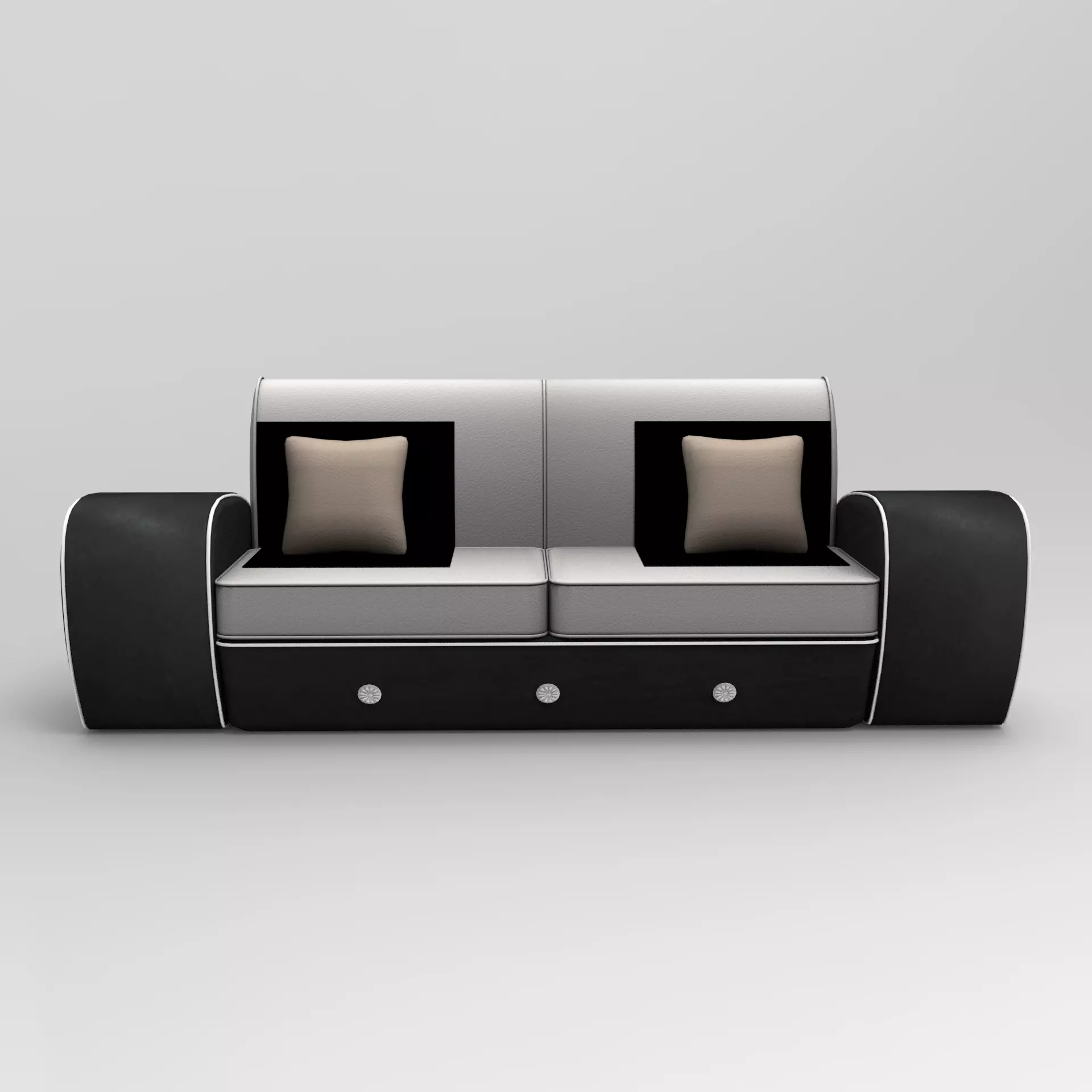 sofa leather cinema 3D model_0