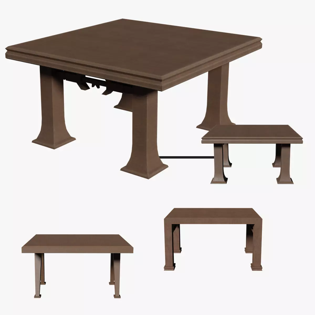Deco Tables Wood Style NovaOneLine Lot 1 N1-3 Group 01- Low 3D model_0