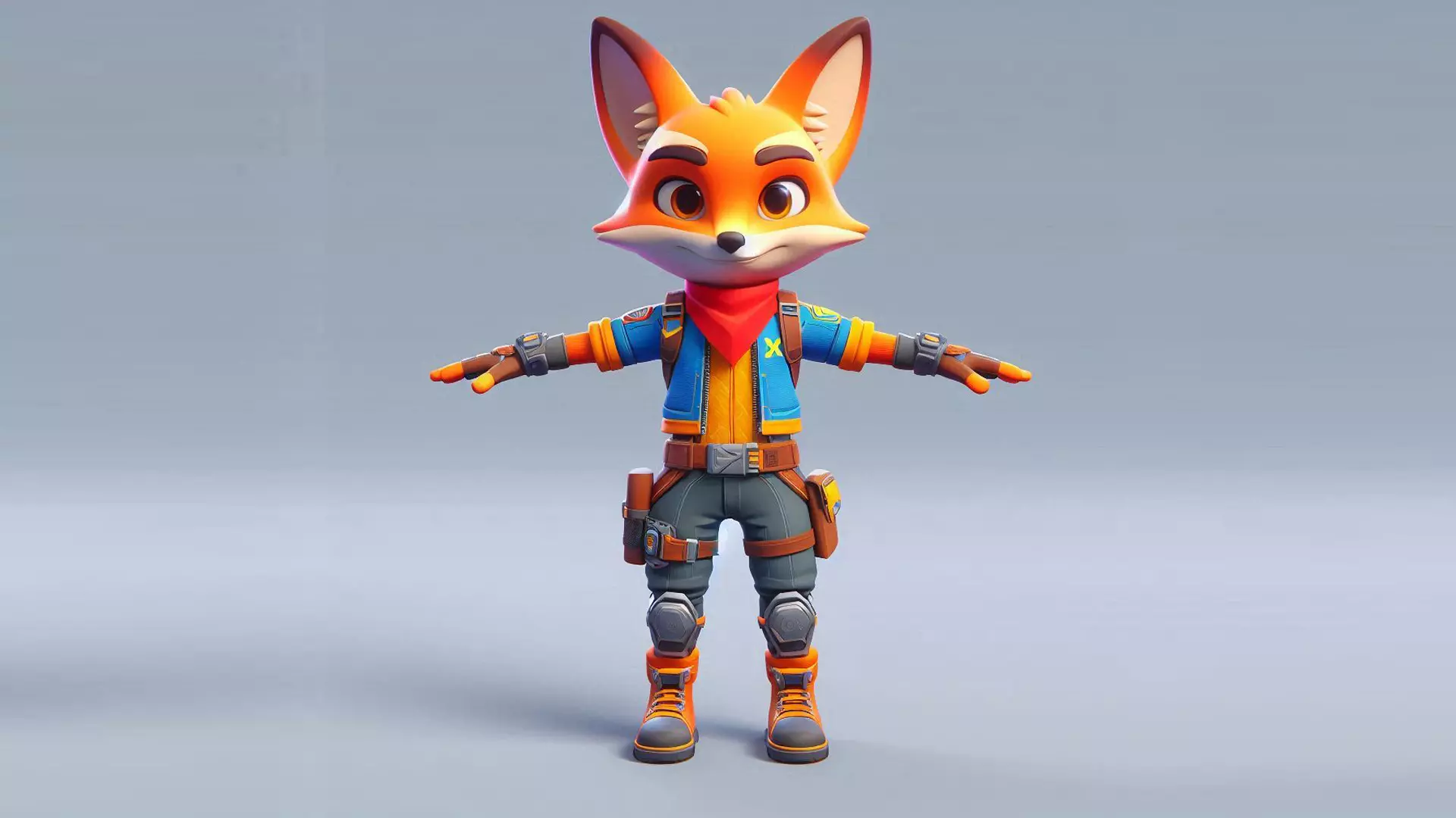 Fox Adventure 3D Character Model Low-poly 3D model_0