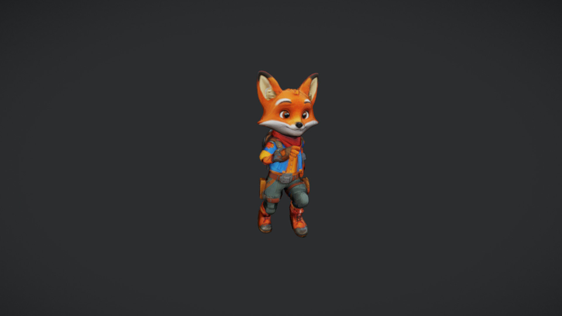 Fox Adventure 3D Character Model Low-poly 3D model_2
