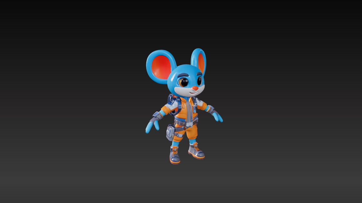 Mouse  3D Character Low-poly 3D model_1