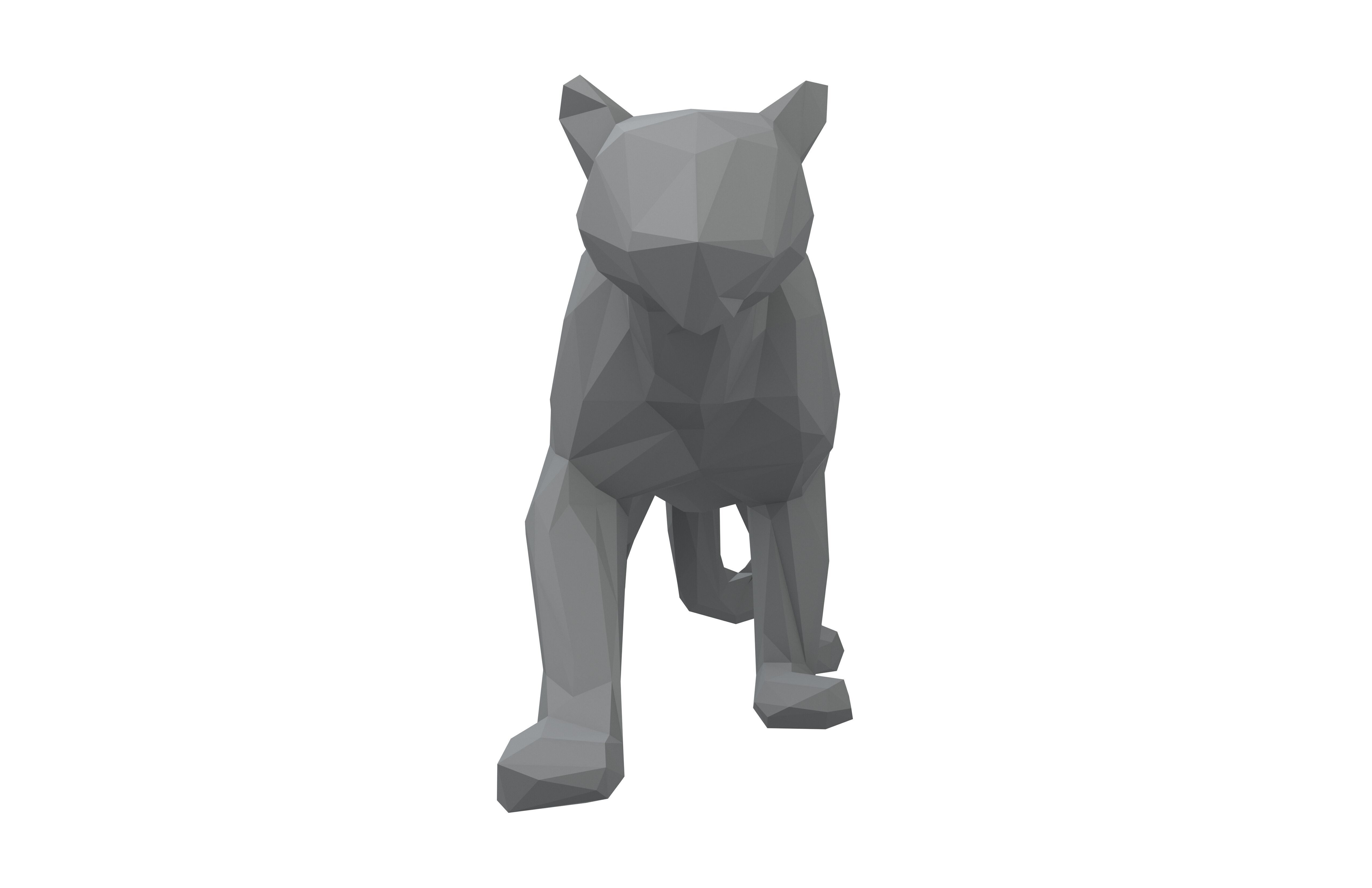 Low Poly Snow Leopard Statue v1 001 Low-poly 3D model_1