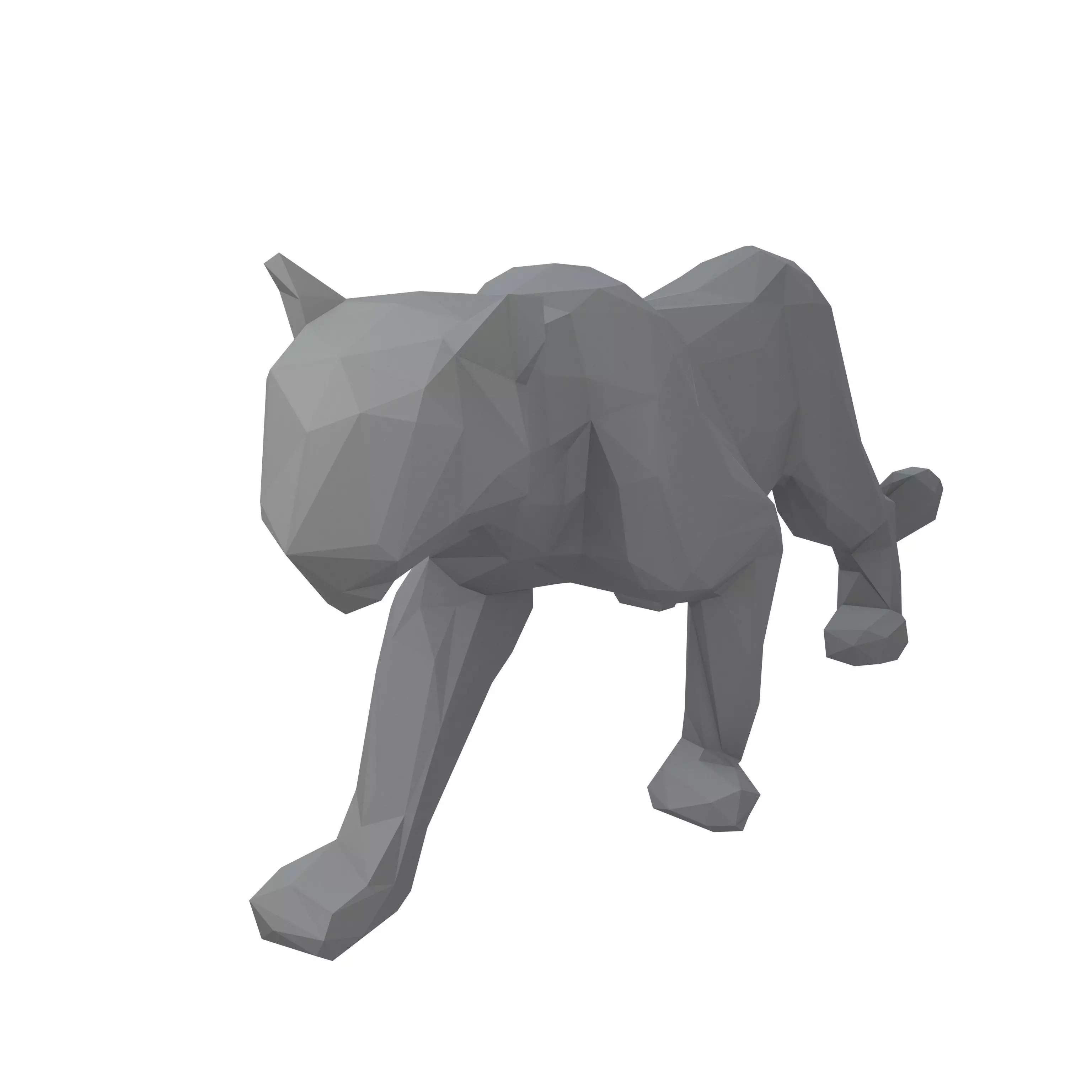 Low Poly Snow Leopard Statue v1 001 Low-poly 3D model_0