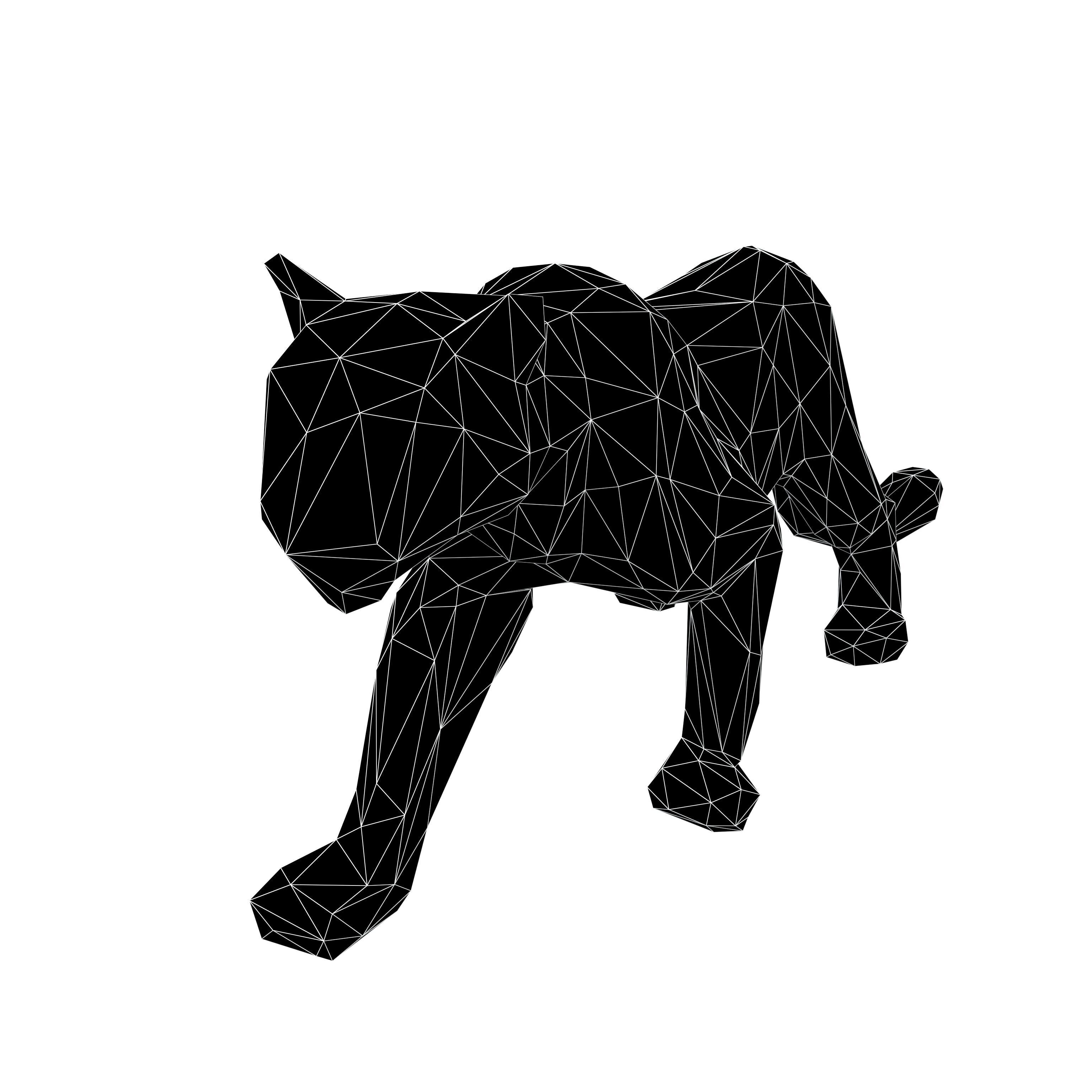 Low Poly Snow Leopard Statue v1 002 Low-poly 3D model_4