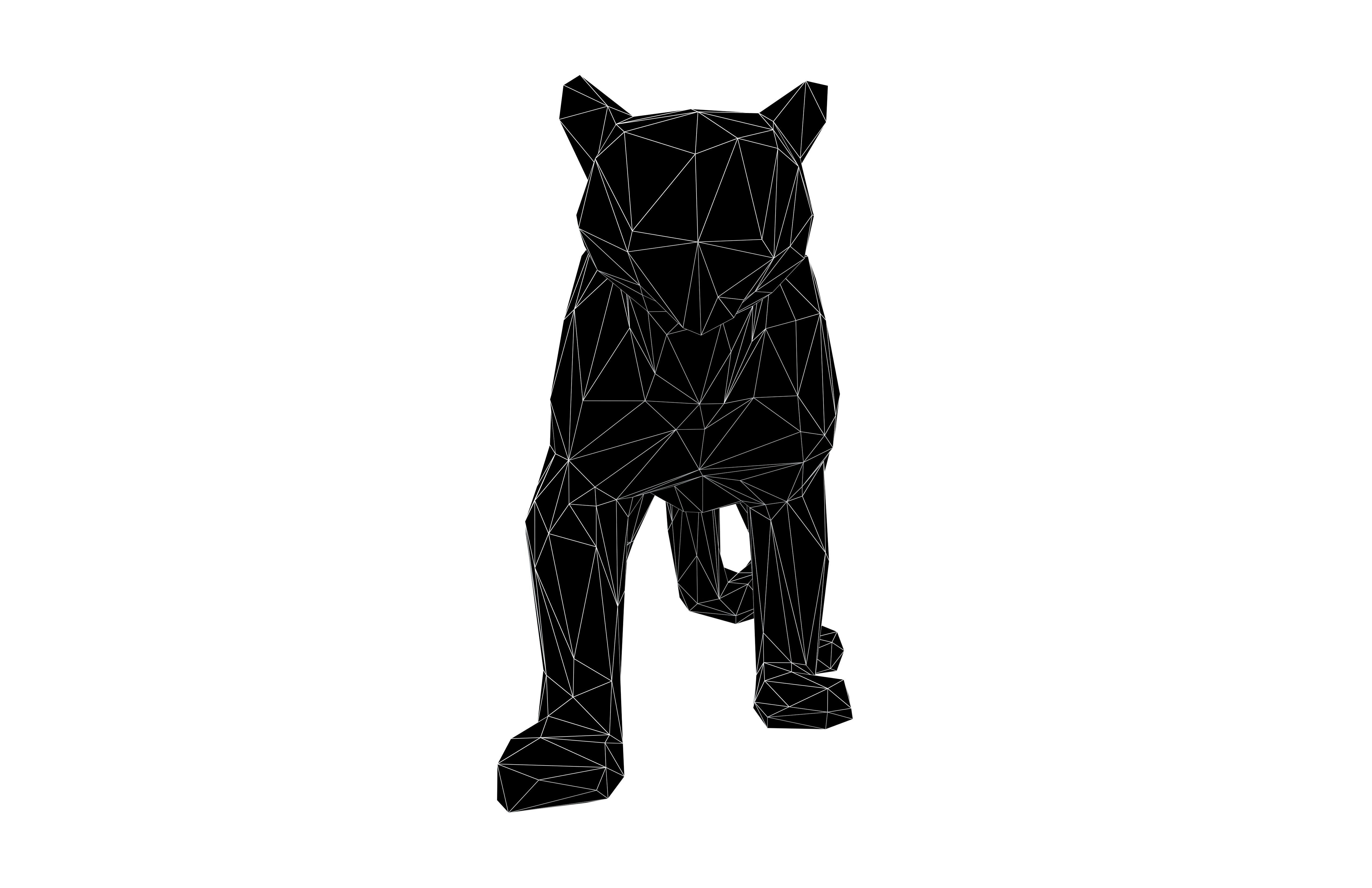 Low Poly Snow Leopard Statue v1 002 Low-poly 3D model_5