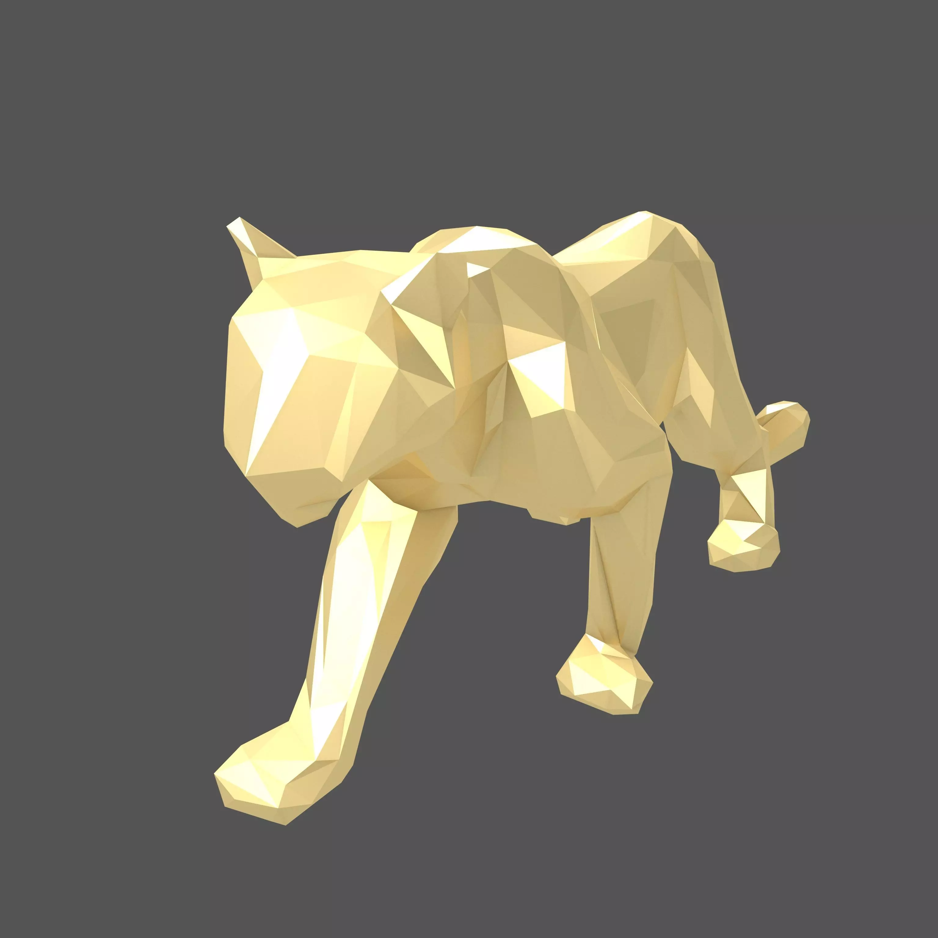 Low Poly Snow Leopard Statue v1 002 Low-poly 3D model_0