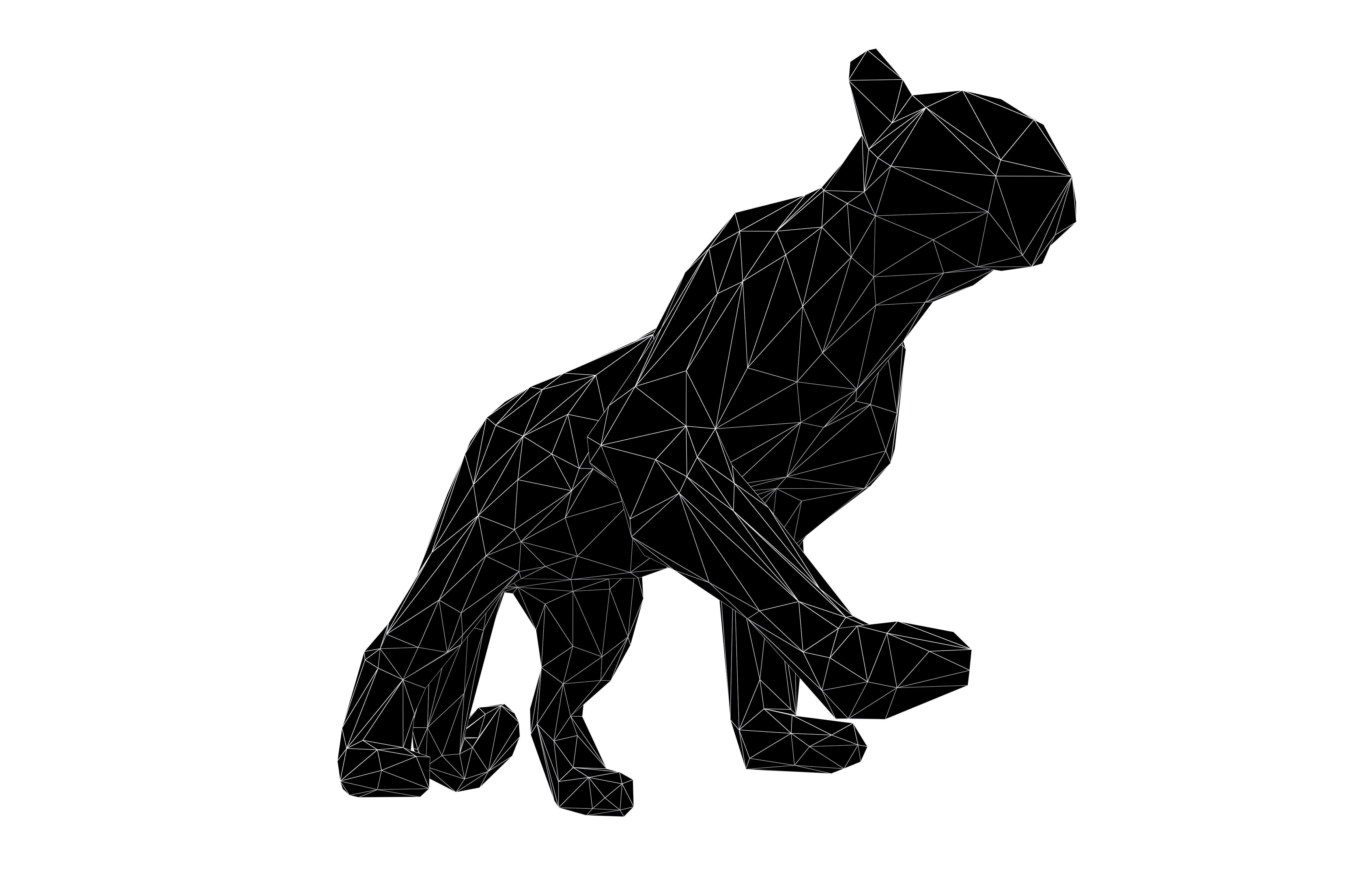Low Poly Snow Leopard Statue v1 002 Low-poly 3D model_7