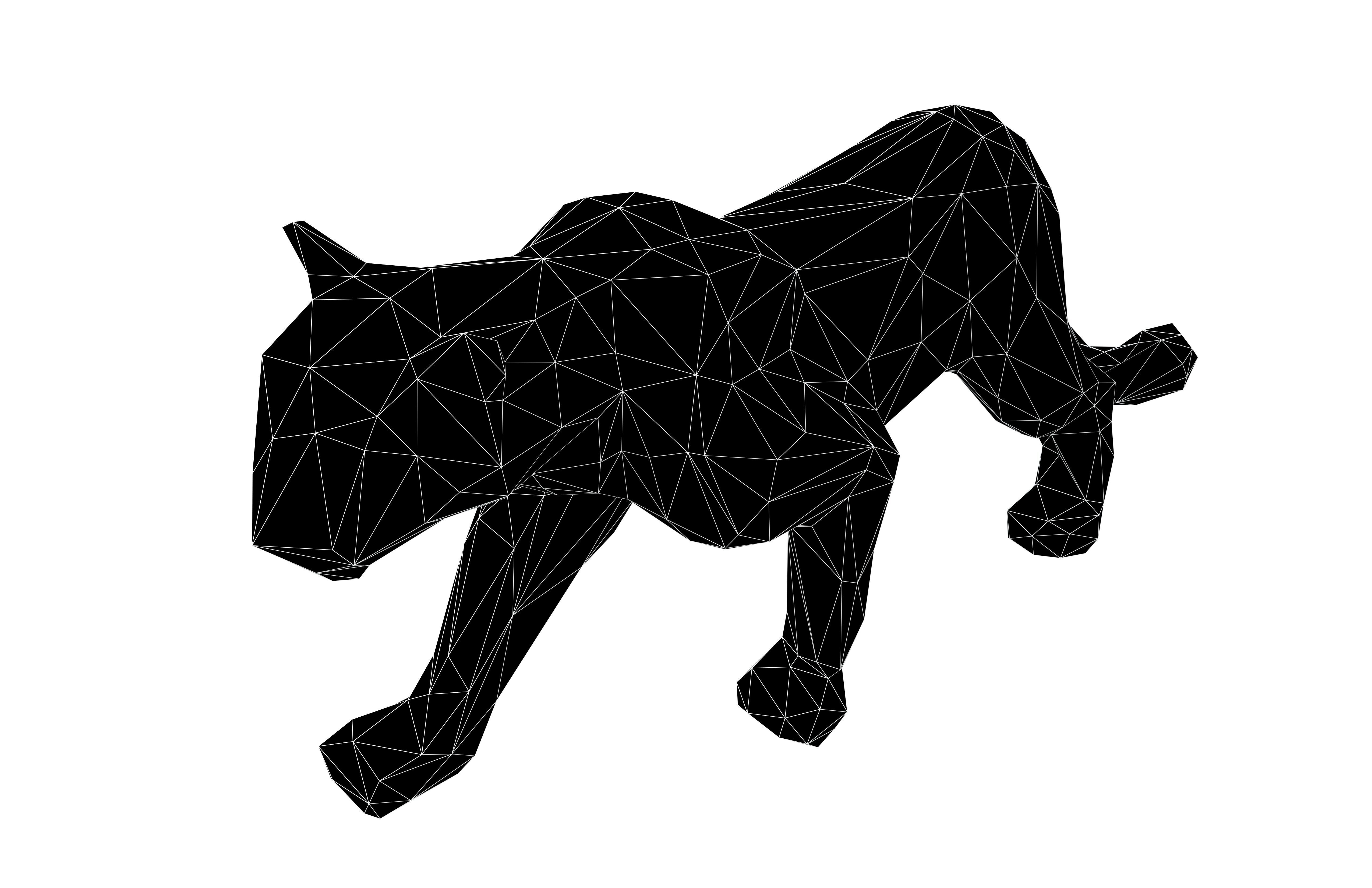 Low Poly Snow Leopard Statue v1 002 Low-poly 3D model_6