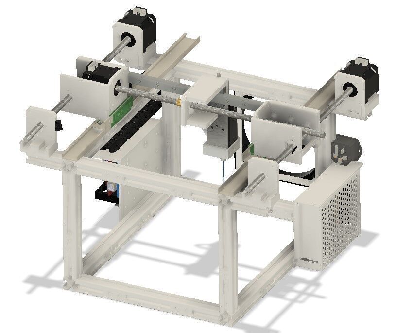 Modular DIY Laser Cutter Frame  3D Printable Parts PLA Optimized 3D print model_3