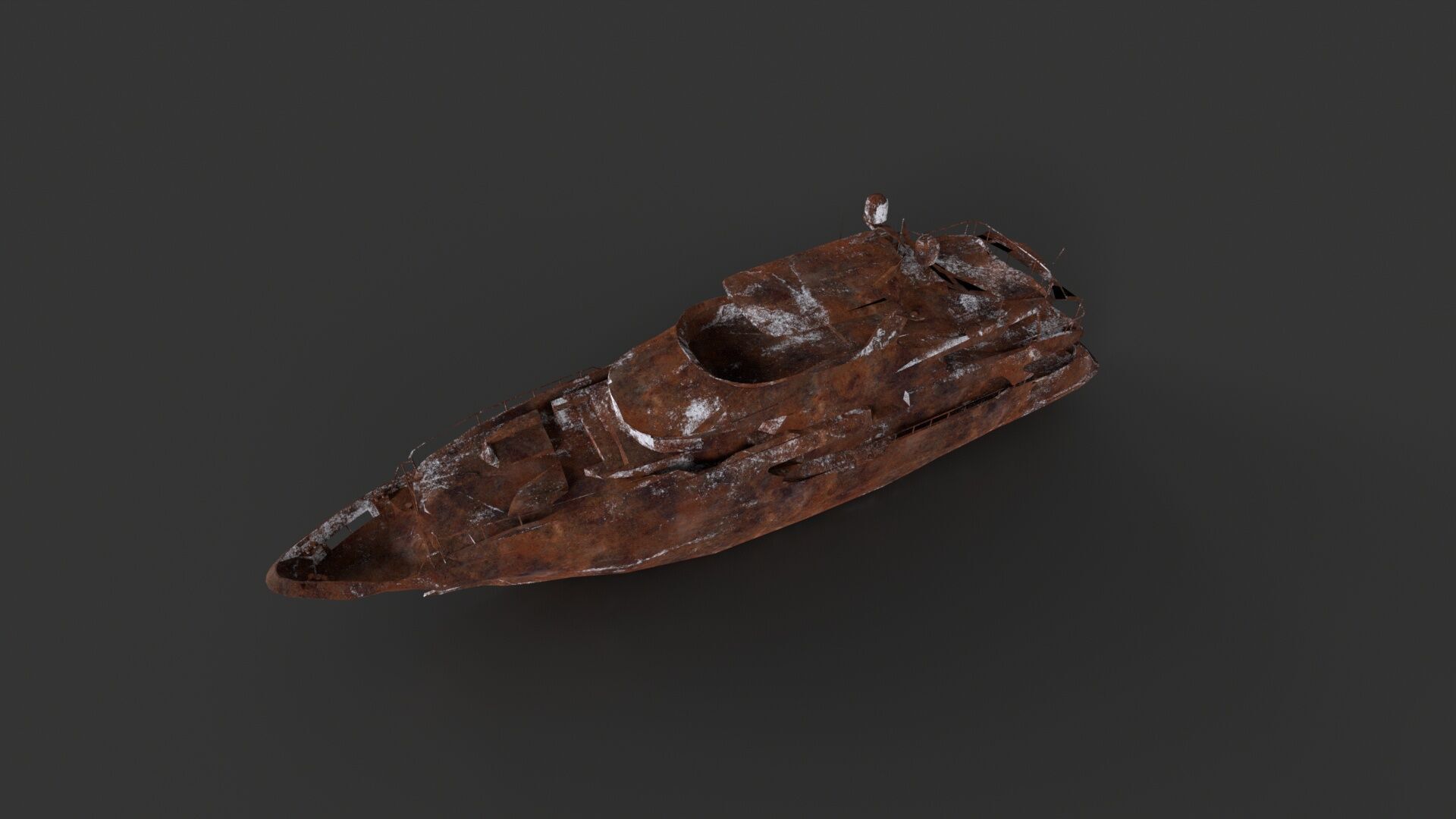 Shredded Scrap Yacht Low-poly 3D model_8