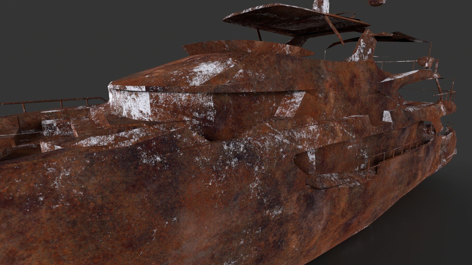 Shredded Scrap Yacht Low-poly 3D model_4