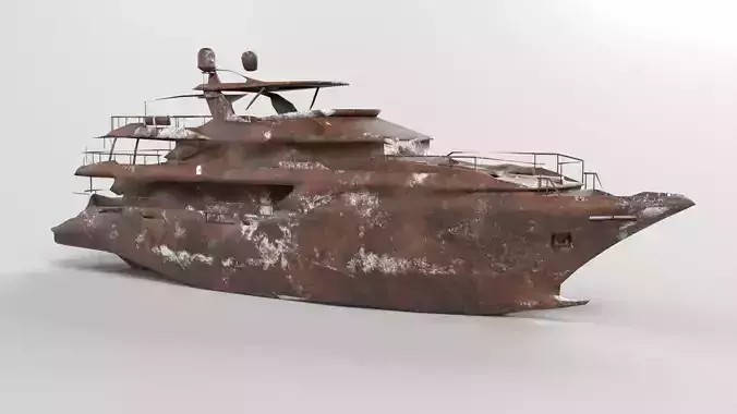 Shredded Scrap Yacht Low-poly 3D model