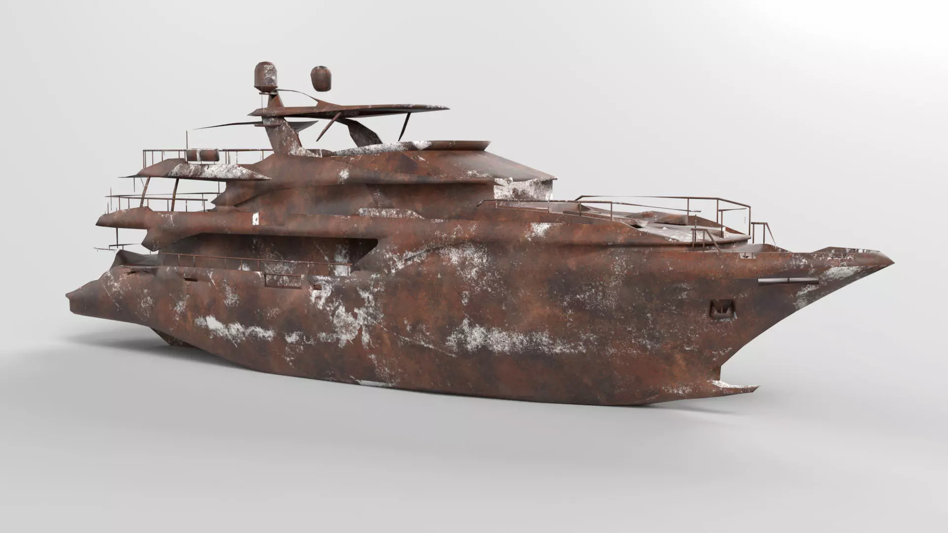 Shredded Scrap Yacht Low-poly 3D model_0